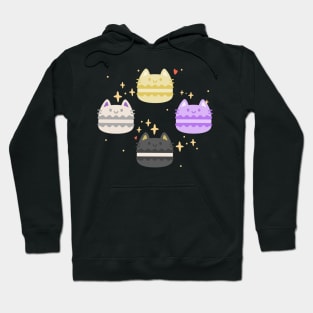 Nonbinary Kawaii Macaron Cats Hoodie